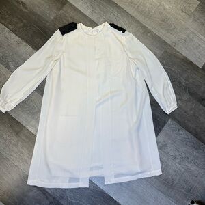 Yigal Azrouel Cream and Black Long Sleeve Dress